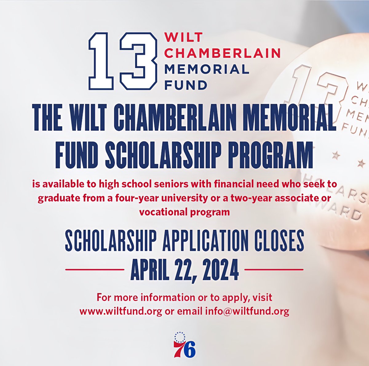 Good things come to those who work!
Beyond the game, Wilt Chamberlain’s legacy lives on in the charitable spirit he stood for, the scholarships he made possible, and in you. 

For more details and to apply visit: wiltfund.org

#scholarship #school #college #education