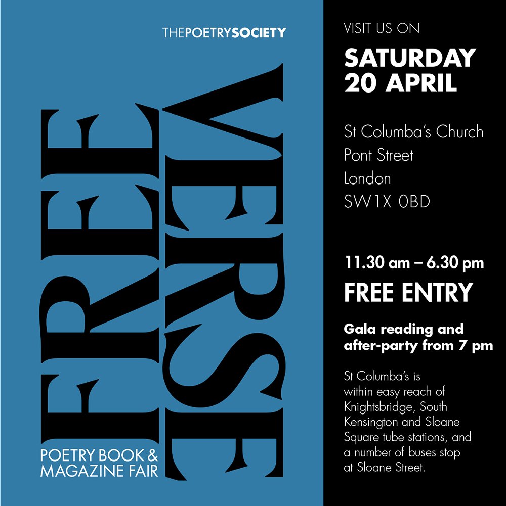 THIS now tomorrow - we can't wait - so many of our favourite poetry indies attending for one of UK poetry's major events. Come and say hi. 20 April, St Columba’s, SW1X 0BD. Free entry! poetrysociety.org.uk/projects/free-…… ❤️