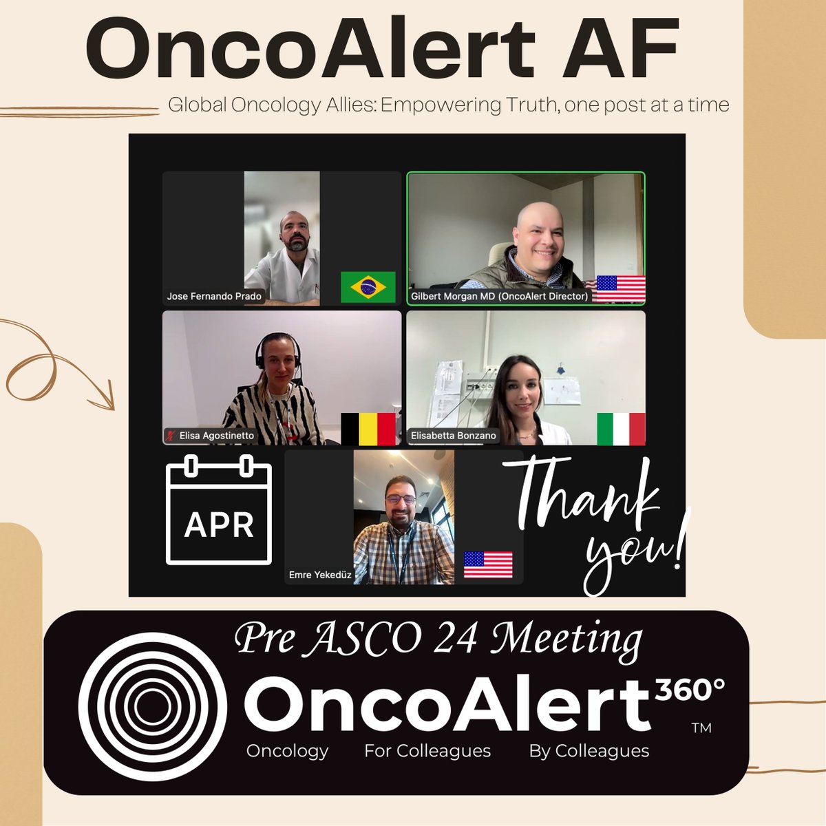 Dear Colleagues @OncoAlert & the #OncoAlertAF 🚨 are ready for #ASCO24 with many initiatives coming for Chicago‼️ Warm recommendation to follow our #AF @yekeduz_emre 🇺🇸 @ElisaAgostinett 🇧🇪 @to_be_elizabeth 🇮🇹 @FernandoOnco 🇧🇷 Sending our Best and looking forward to seeing you…