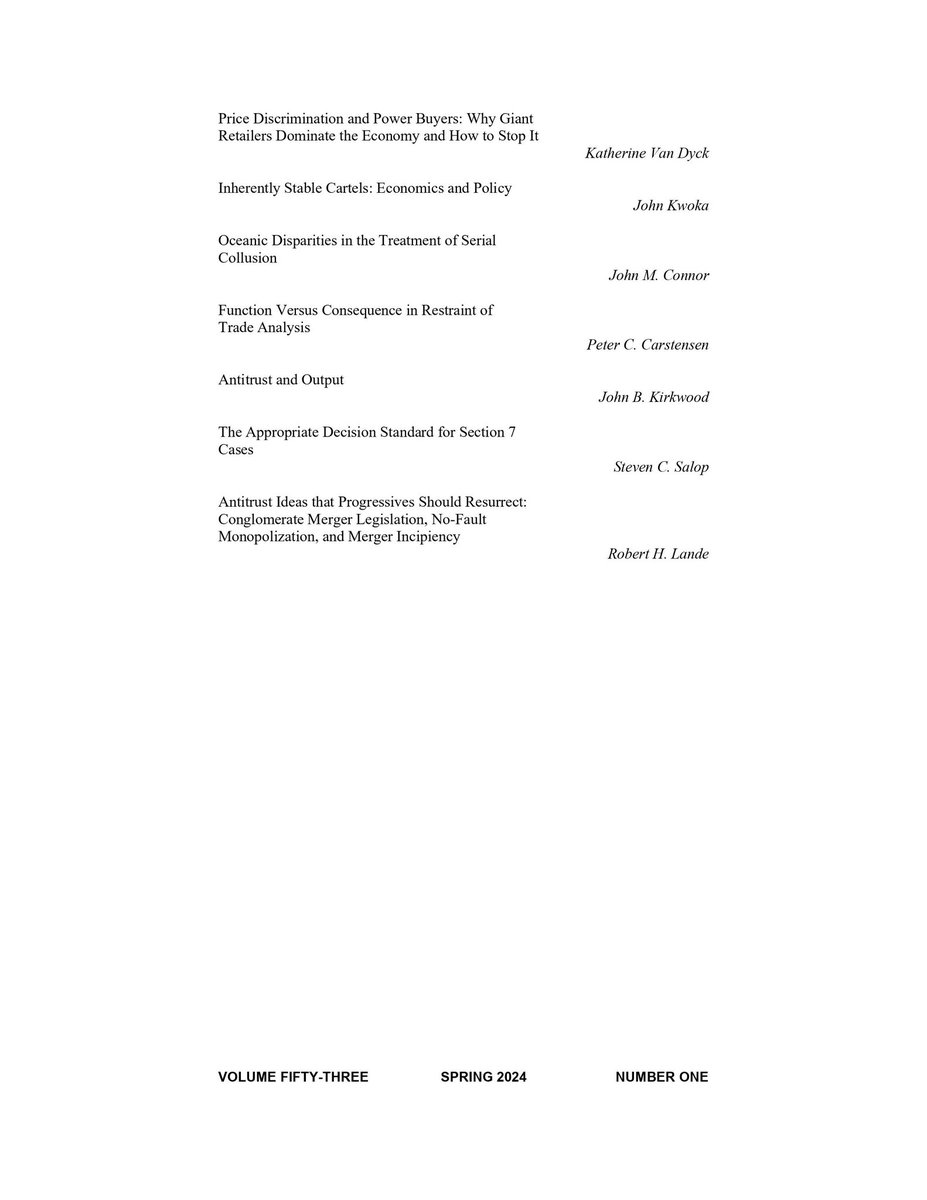 UBaltLawReview's tweet photo. We are excited to announce the publication of Volume 53 Issue 1, a Festschrift in honor of Professor Emeritus Robert H. Lande.

Read the Festschrift here: https://t.co/Hp8HrEmP3Q https://t.co/bwypIQscF9