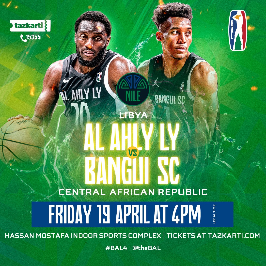 Basketball Africa League 🔥 Aujourd'hui, Today @AlAhlyEnglish v @banguisc