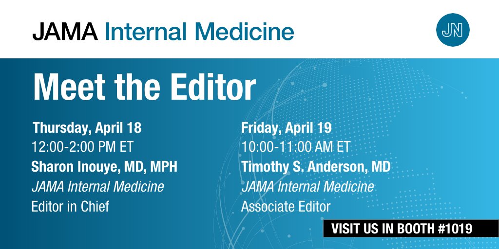 Dr. Tim Anderson, JAMA Internal Medicine editor will be at #IM2024 booth 1019 in the exhibit hall today, April 19, 10:00-11:00 AM. Stop by to ask questions and talk with him about your research and publishing opportunities with the JAMA Network