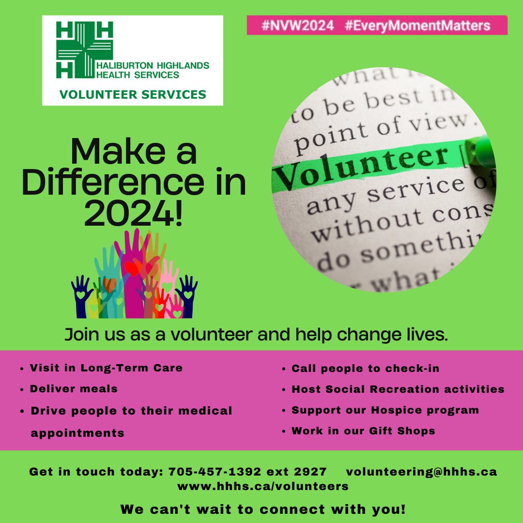Our Volunteer Team at HHHS makes a huge difference in the lives of our community members.  Make Every Moment Matter. ❤️
Join our team in 2024!