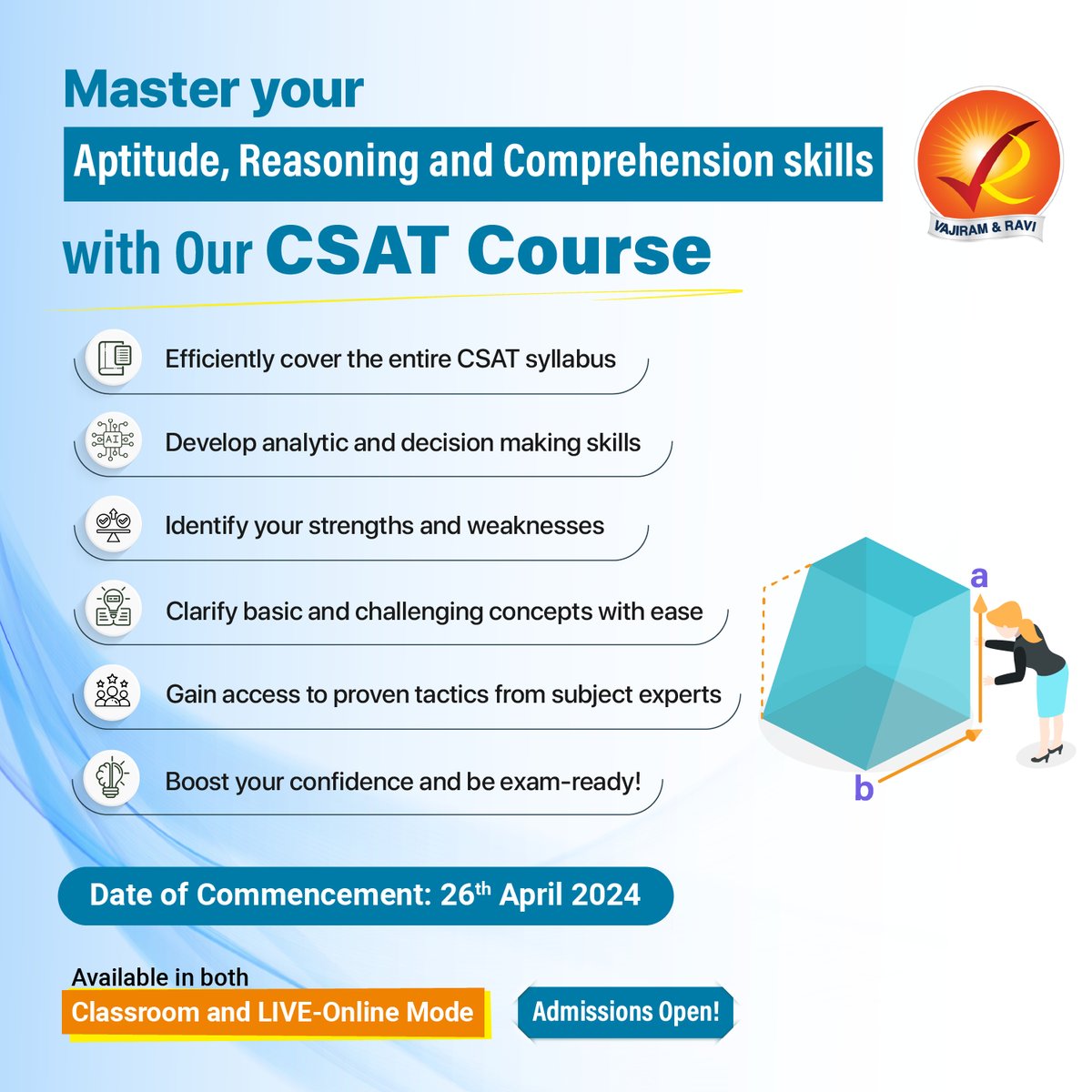 Sharpen your comprehensive, logical, decision making skills with our CSAT Course for UPSC 2025 with the best Faculty and Study Materials. To Learn More, please visit - bit.ly/vajiram-csat-c… #csat #upsc #upscaspirant #upscexam #upscprelims#upscias #ias #upsc2025 #prelims2025