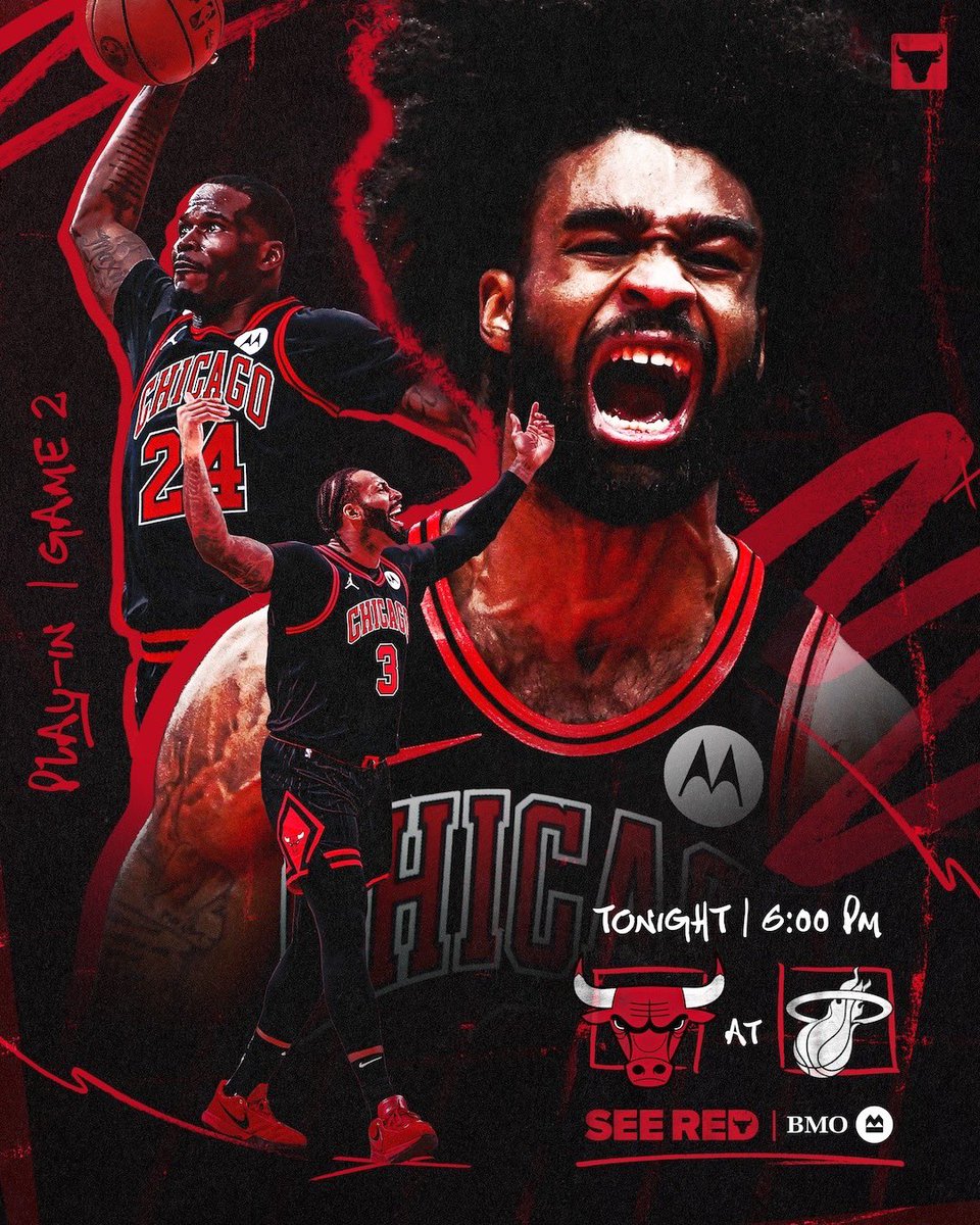 chicagobulls's tweet photo. Win and we’re in.

⏰ 6 pm CT
📺 @ESPNNBA
📻 @670TheScore

@BMO_US | #SeeRed https://t.co/viyKxWs86e