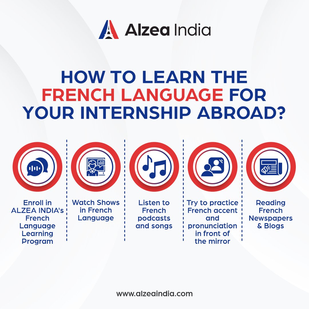 alzeaindia's tweet image. Learning the French language may seem like a daunting task, as it involves practicing the accent, and pronunciation, checking grammar, and more. 

#frenchlanguage #internship2024 #internabroad #alzeaindia #hospitalitymangement #frenchlanguagelearning #famousfrenchshows