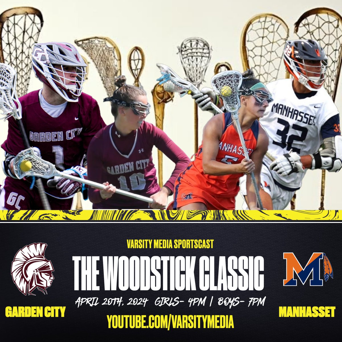 🚨 TODAY 🚨 The Woodstick Classic is GOING DOWN! We've got you covered! Tune in to the links below for all the action! 4pm Girls - tinyurl.com/2b5dktp2 7pm Boys - tinyurl.com/33ha677m