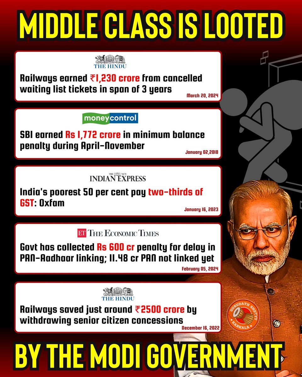 Middle Class is looted by @narendramodi government! ic @GurudathShettyK Bhai