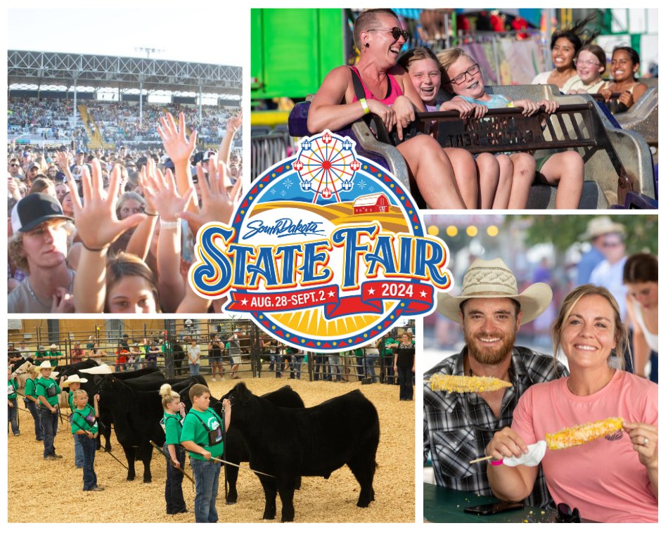 We are excited to announce a significant expansion for 2024, shifting the official start date from Thursday to Wednesday. The 2024 South Dakota State Fair kicks off on Channel Seeds Opening Day Wednesday, August 28, and runs through Monday, September 2.