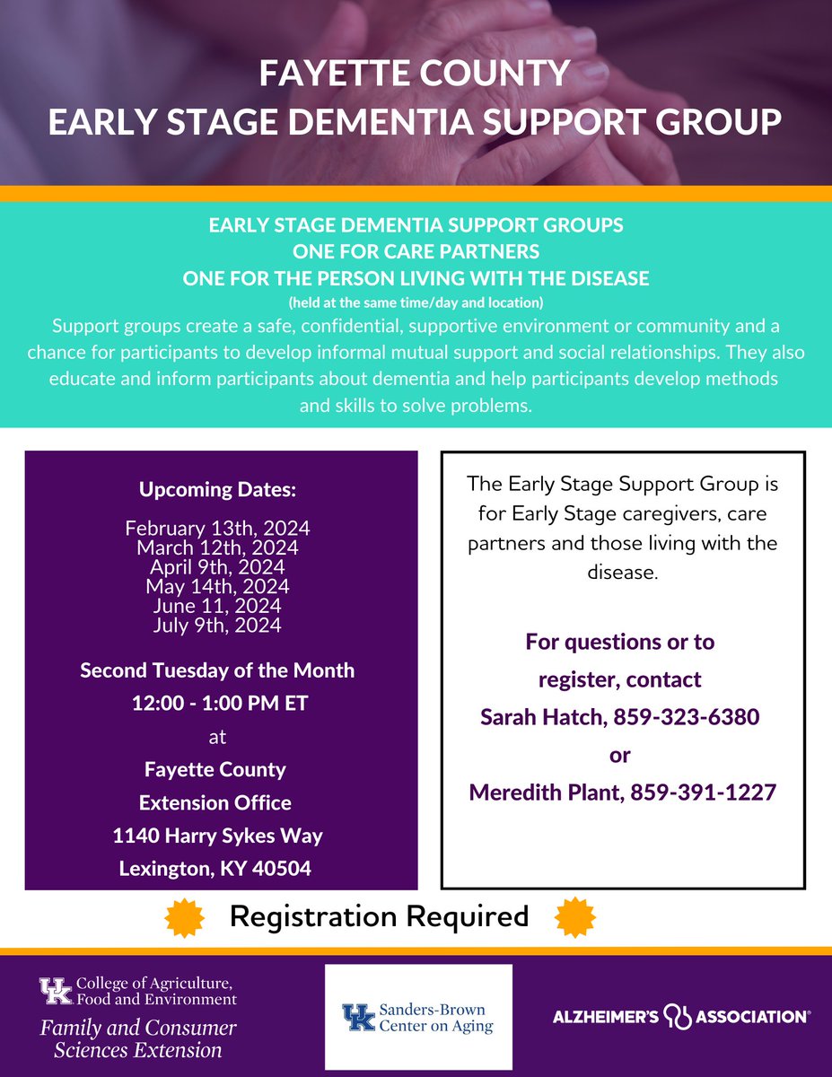 Living with early stage dementia and need support? Contact us to get connected! @AlzKYIN @LexKySocialServ @AgeFriendlyLex