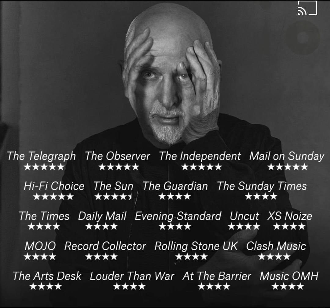 What the critics though of Peter Gabriel’s i/o album: