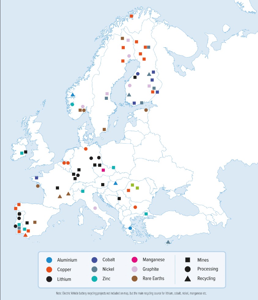 Eurooppa 2030 -hankkeita strategisille metalleille ja mineraaleille. Suomi, Espanja ja Portugali kärjessä.