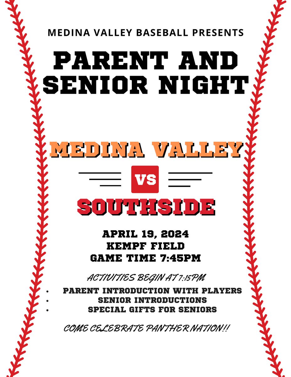 Game Day and it's Parents' and Senior Night!! Come celebrate with us #PantherNation