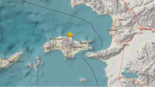 İzmir'de Deprem: Ege Denizi, İzmir Seferihisar açıklarında 4.5 büyüklüğünde bir deprem meydana geldi. Afet ve Acil Durum Yönetimi Başkanlığı'na göre saat 11.02’de gerçekleşen depremin derinliği 6.97 kilometre olarak ölçüldü.