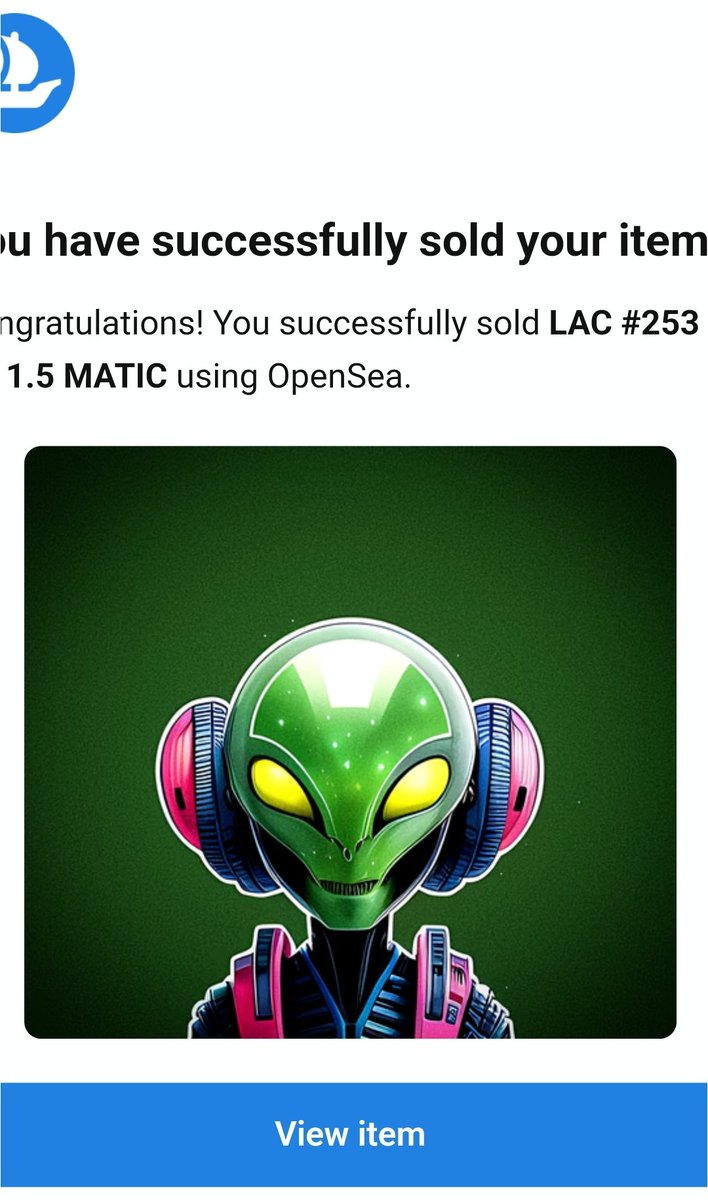 🎉🎉 SOLD 🔥🎨 

ᄂӨᄃӨ ΛᄂiΣП 👽#253
has found a Home 🛸 ThankYou @jpcm2004_nft and Welcome to the LoCo Family 🫶🏼 show him some support with a Follow.

👽( Collection Link )
opensea.io/collection/loc…
  - 
#NFTCommunity #NFTsales
#NFTs #nftart