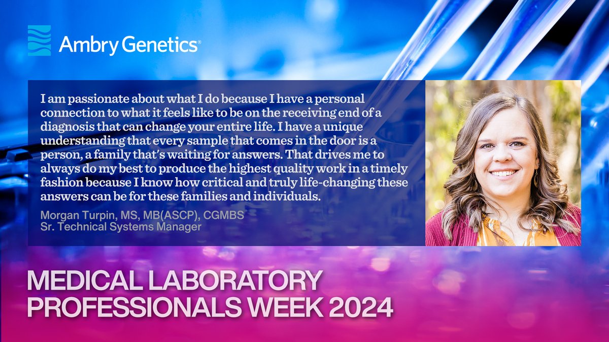 AmbryGenetics's tweet image. Morgan Turpin, Sr. Technical Systems Manager, and John Copenhaver are a small team responsible for quality control of the NGS data. Together they bring over two decades of experience to Ambry. She has special insight into what we do. #ASCPLAbWeek24! #TheLabIsEverything #OneAmbry