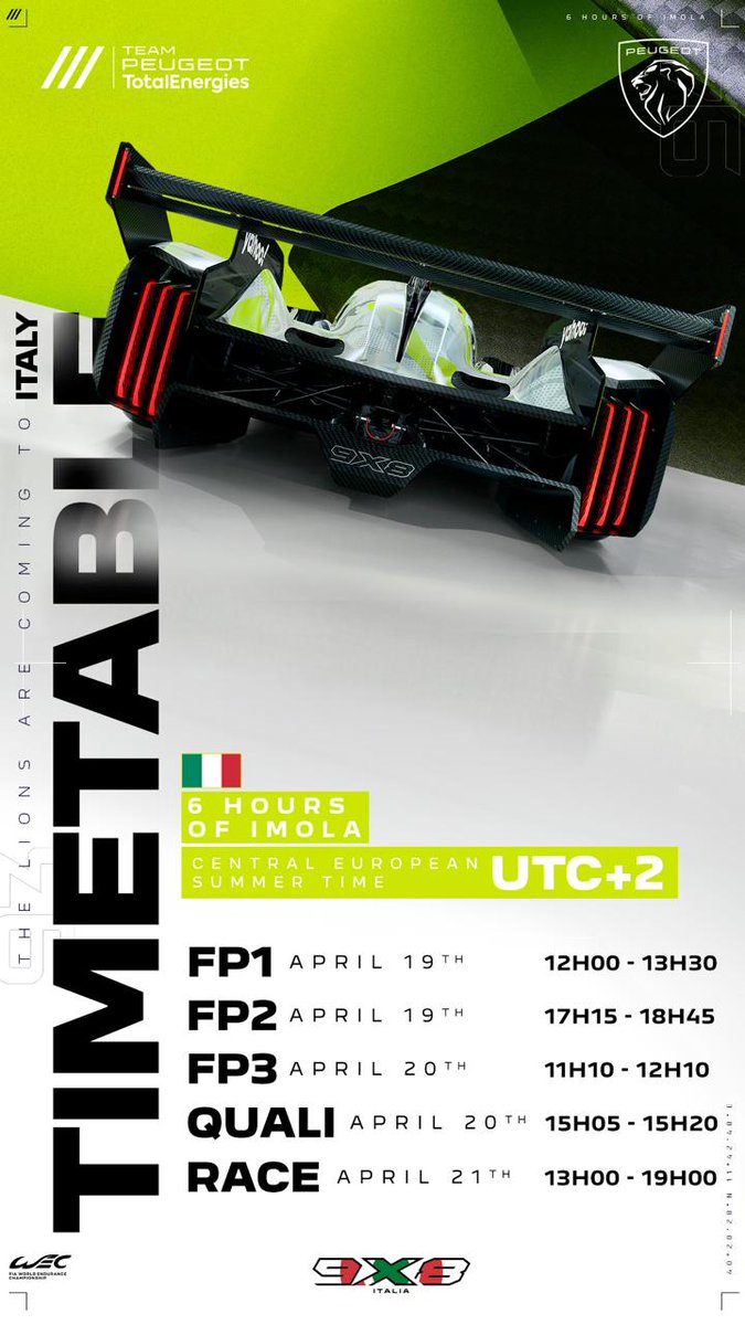 It's race week at <a href="/autodromoimola/">Autodromo di Imola</a> and let's discover the new #Peugeot9x8 !
<a href="/peugeotsport/">Peugeot Sport</a>
