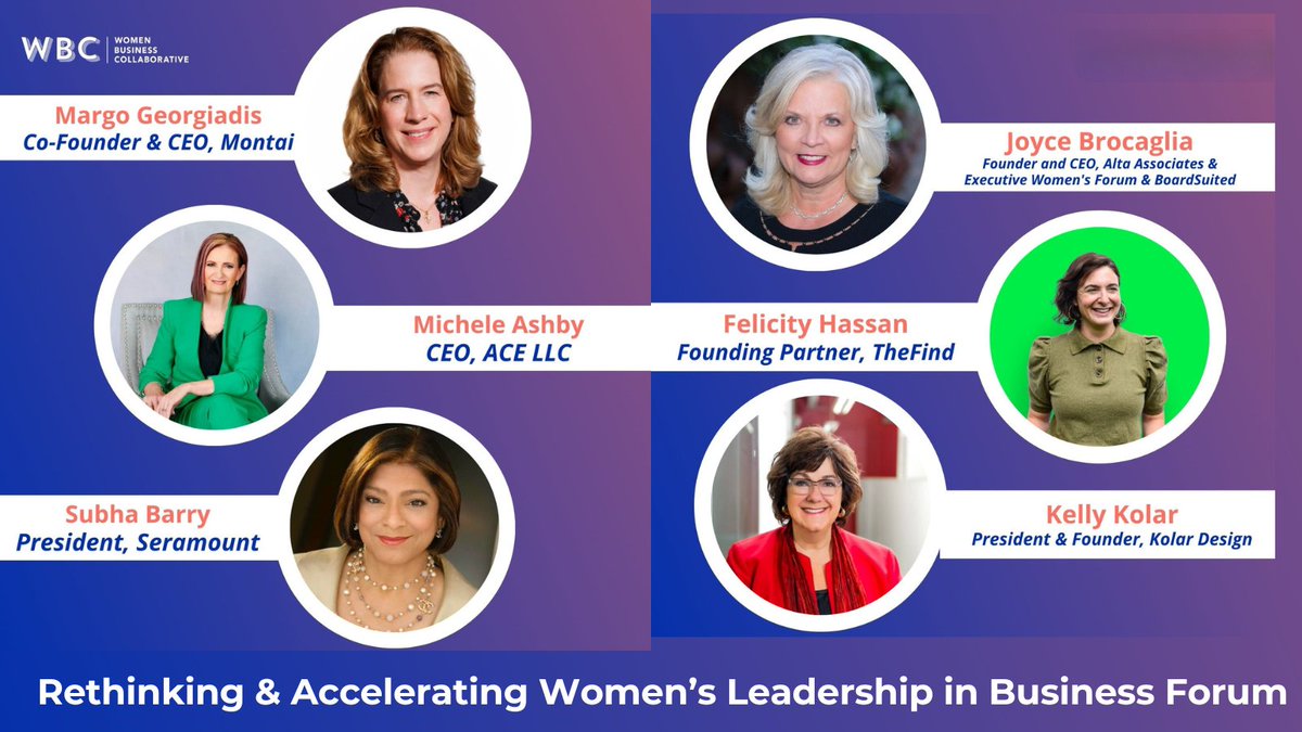 Our upcoming 'Rethinking and Accelerating Women's Leadership in Business Forum' features an impressive lineup of executive women. Stay tuned as we spotlight some of those who will be speaking at the forum. Don't forget to register: wbcollaborative.org/wbc-events/ret…