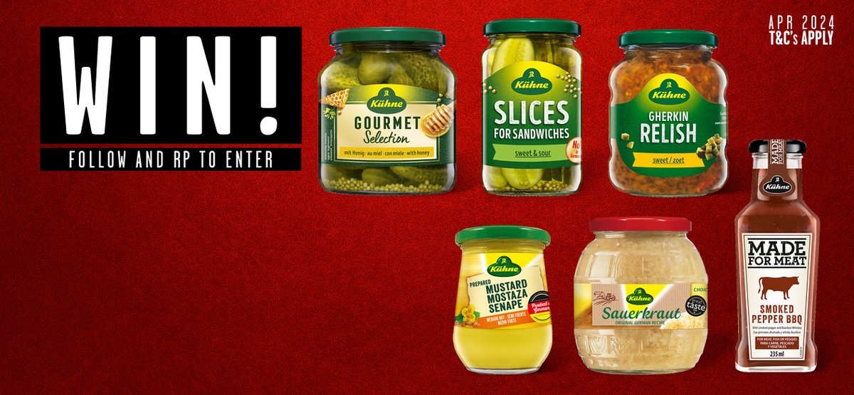💚 #GIVEAWAY TIME 💚 For your chance to be the lucky winner of these #BBQ essentials 🤤 Simply FOLLOW & RP to enter! T&Cs apply: ibb.co/1qk1Stq #pickles #sauerkraut