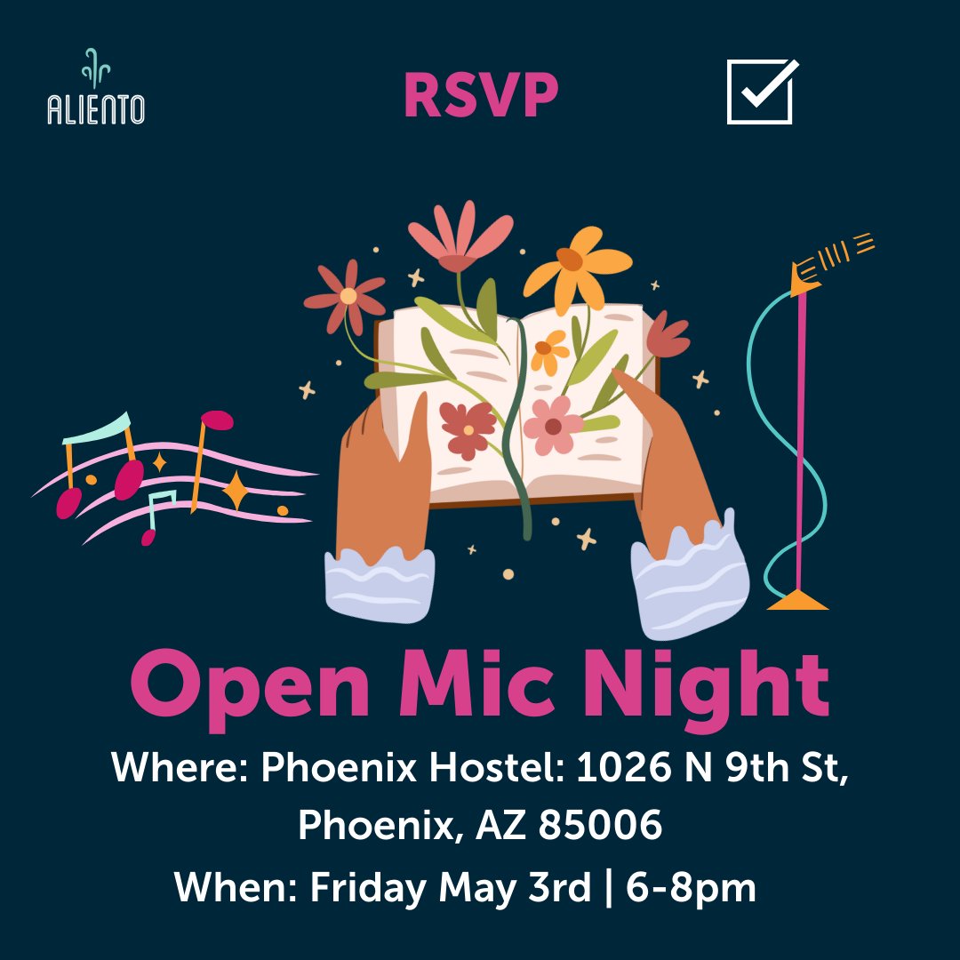 🎤🌸 Join us for a night of talent and fun at our open mic event. Don't miss out on the chance to showcase your talent or simply enjoy some amazing performances! RSVP at bit.ly/spring24-om #OpenMicNight #alientoaz