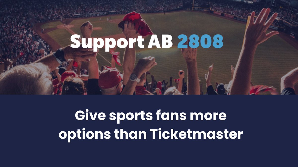 Ticketmaster controls 84% of sports ticketing, subjecting fans to high fees w/ no control over their tickets. #CaLeg must pass @BuffyWicks #AB2808, giving ALL consumers more options than the #TicketmasterMonopoly

@BauerKahan @AsmJoePatterson @isaacgbryan @AsmLowenthal