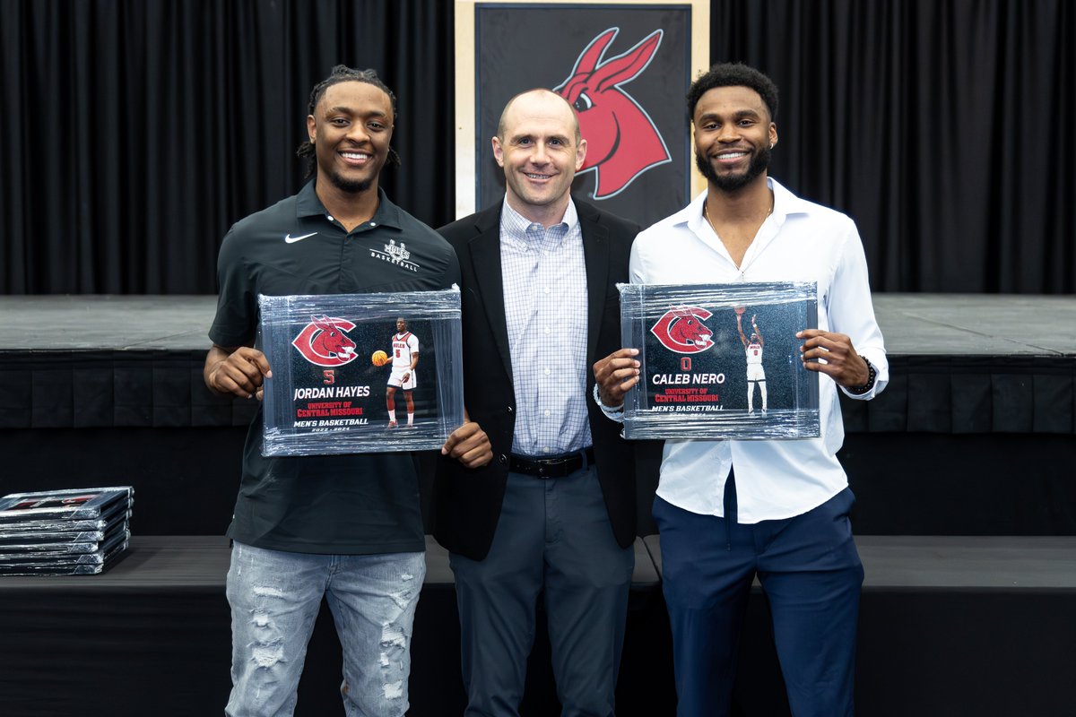 We had the opportunity to honor two of our seniors, Jordan Hayes and Caleb Nero, for their numerous outstanding contributions to the program throughout their careers Thursday night at the annual UCM Athletic Banquet! #teamUCM