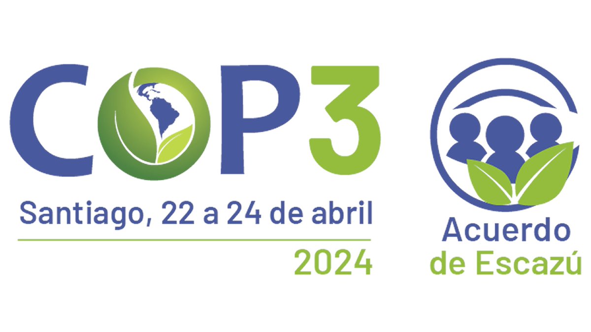 🔴YA VIENE 🗓️22 al 24 de abril La tercera reunión de la Conferencia de las Partes #COP3 del #AcuerdoDeEscazú🌿 se realizará en la #CEPAL, en Chile. Conoce los detalles 👉bit.ly/3Q9m5fA ¿Eres periodista y deseas seguir la reunión? Inscríbete ➡️ bit.ly/4400eNf