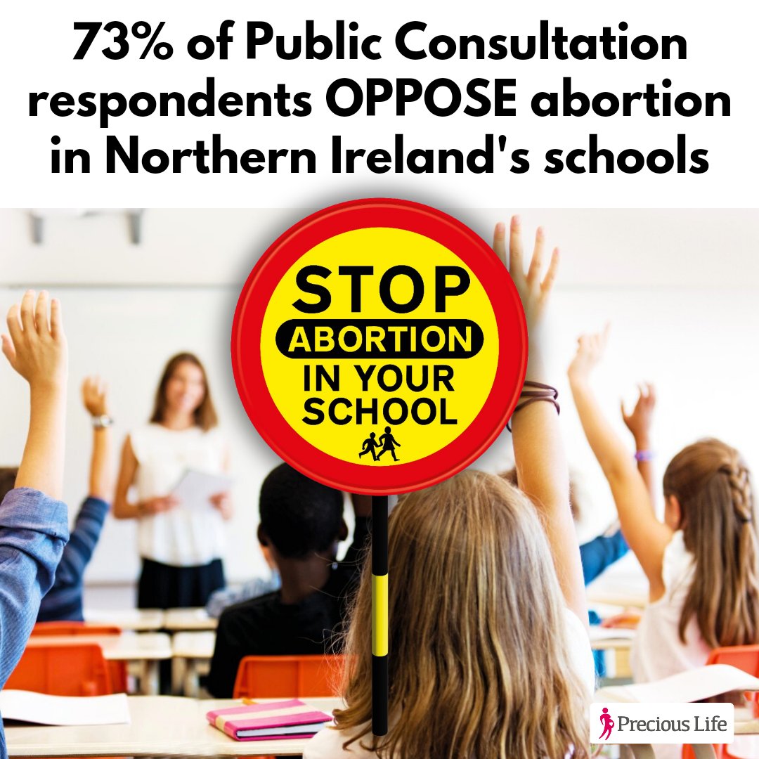 73% oppose promotion of abortion to children in Northern Ireland schools Precious Life are demanding that the UK Government remove the Relationships and Sexuality Education programme they forced on Northern Ireland schools on 1st January. 🔎 preciouslife.com/news/1193/73-o… #StopRSE