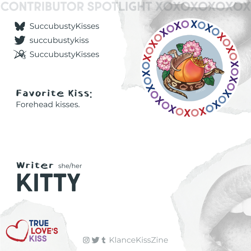 KlanceKissZine's tweet photo. 🌟Contributor Spotlight🌟

Hello Klancers! 💋

Introducing Kitty! 😘
@SuccubustyKiss 

We need more than just a nibble of her stories!!! 💕

xoxo https://t.co/tFUxLkF6ni