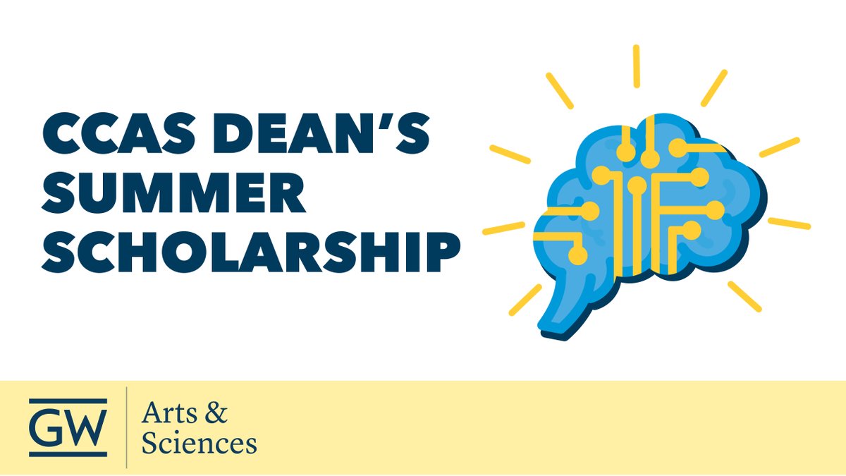 The deadline for the CCAS Dean’s Summer Scholarship is quickly approaching! Apply before it's too late ☀️ 📚 columbian.gwu.edu/summer-scholar…