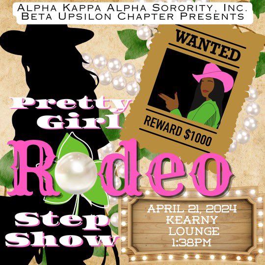 From pretty girl vibes to rodeo steps, we bring the fun with a touch of Klass! Come join the Benevolently Beautiful ladies for our Rodeo Step-Show April 21, 2024, in Kearny Lounge at 1:38 PM🤠💕🐎