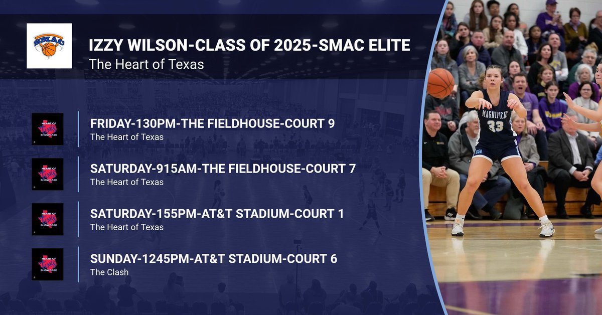 Magnificat Basketball (@magshoopsters) on Twitter photo Check out Izzy Wilson this weekend at The Heart of Texas! Izzy plays for SMAC ELITE 2027! Good Luck! #MagsProud <a href="/IzzyWilson25/">Izzy Wilson</a> <a href="/SMACELITE/">SMAC ELITE</a> Check out Izzy Wilson this weekend at The Heart of Texas! Izzy plays for SMAC ELITE 2027! Good Luck! #MagsProud <a href="/IzzyWilson25/">Izzy Wilson</a> <a href="/SMACELITE/">SMAC ELITE</a>