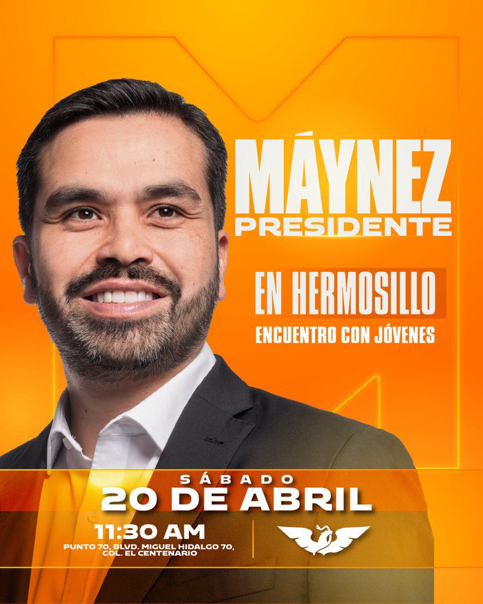 ✴️Este sábado las y los jovenes tienen la oportunidad de generar diálogo con @AlvarezMaynez 

#EnColectivo buscamos que las juventudes sonorenses sean parte de crear un futuro para nuestro Estado y país. #ElFuturoEsNaranja #PresidenteMaynez