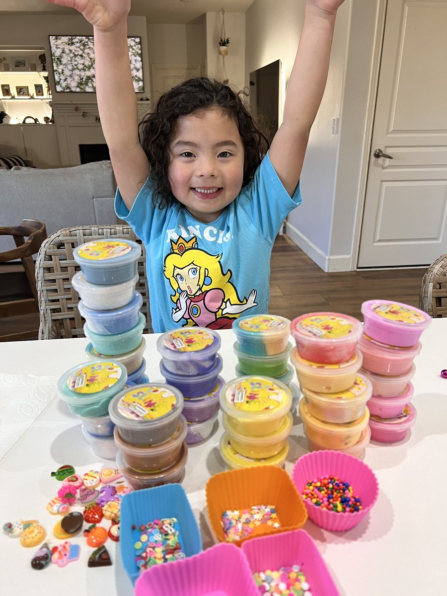 AD: Perfect gift for kids! Though it was going to suck but quality is great for price! Only $22 for 34 containers of fluffy butter slime w accessories, Maddy has been playing for hours! amzn.to/442I7GB