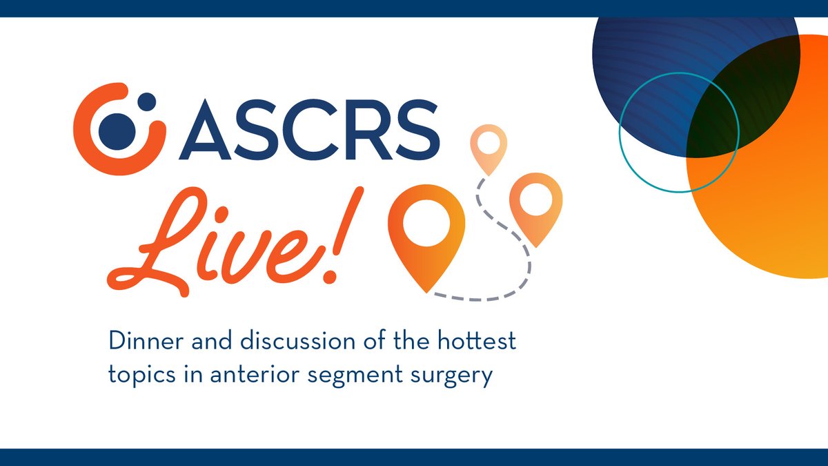 ASCRS Live! is heading to New York City with programs on May 16 and May 17. May 17 is specifically for young eye surgeons. If you’re in the area, RSVP to one of these dinners bit.ly/3PponGM #ASCRSLive #ASCRSYES