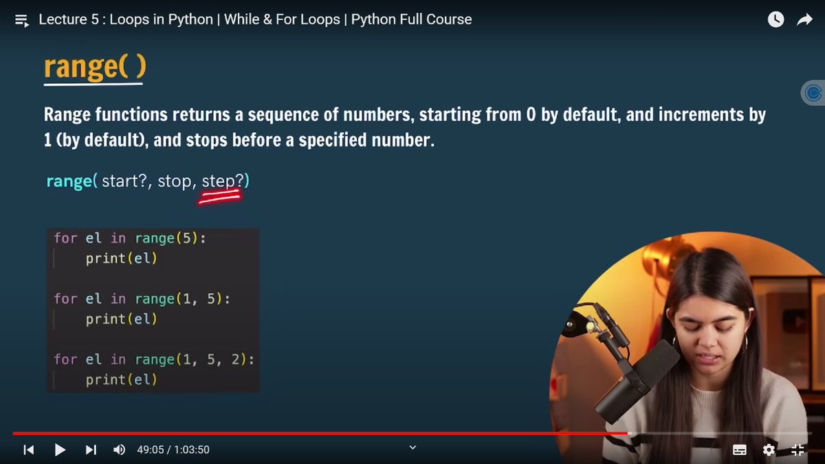 demicoder14527's tweet image. Day 5 of learning python 🐍 
Today&apos;s lec was more of practice oriented so did rigorous practice on the topics of loops in python, Break and Continue and range 🌐💻🥷🏻