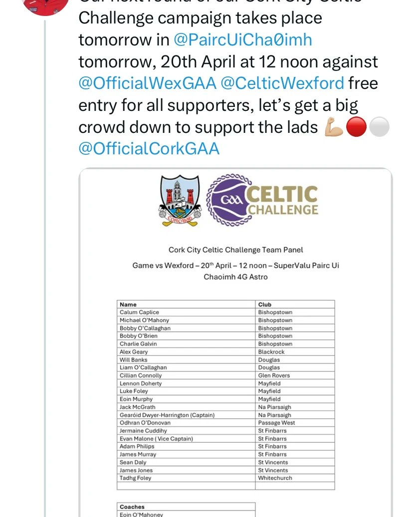 Mayfield GAA tweet media
