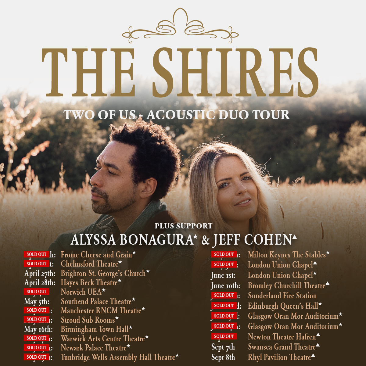 Supports just announced for @theshiresuk upcoming shows: Fri 31 May with Jeff Cohen *Sold Out* Sat 1 Jun with @alyssabonagura *Last Chance Tickets* at unionchapel.org.uk/venue/whats-on…