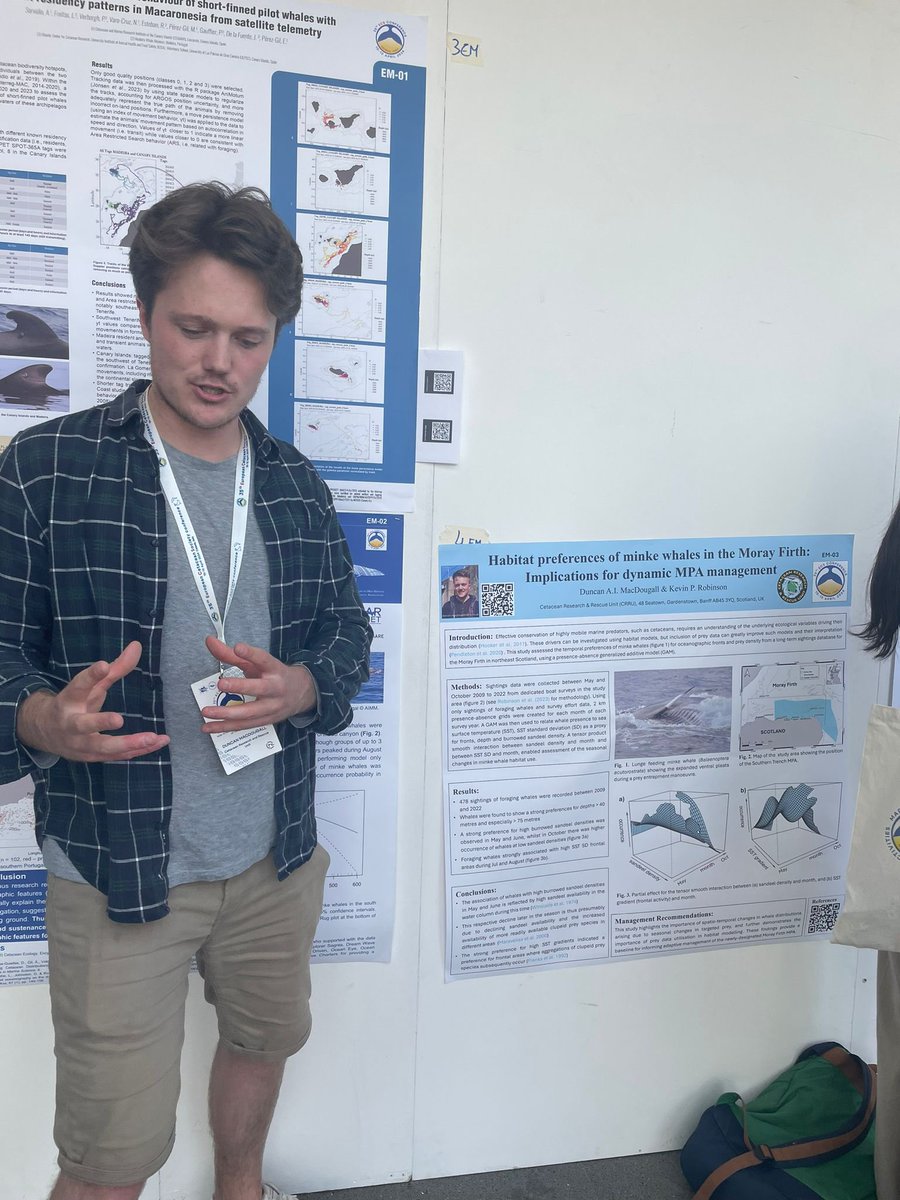 DuncanMacdouga2's tweet photo. Enjoyed presenting a poster at #ECSconference2024 on recent research I have been working on @CRRU 🐋

Was great to connect with others from around Europe in sunny #Catania and discuss recent research and issues in the field.

Looking forward to the #Azores next year!! https://t.co/FgORLGxRP3