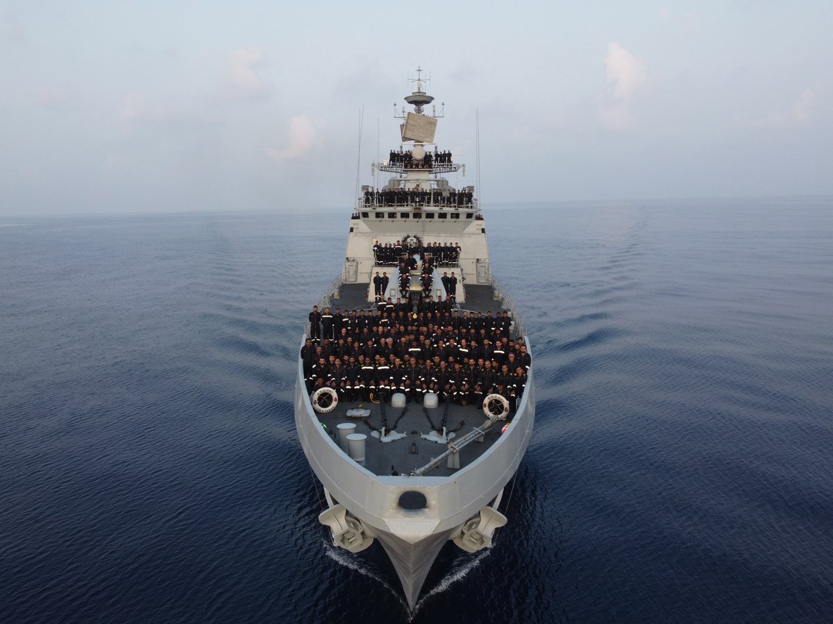 IN_WesternFleet's tweet photo. ‘Guts & Glory’
#INSTabar – Stealth Guided Missile Frigate of the #SwordArm celebrates her 20th anniversary
@indiannavy
@IN_WNC https://t.co/obaJpeIKds