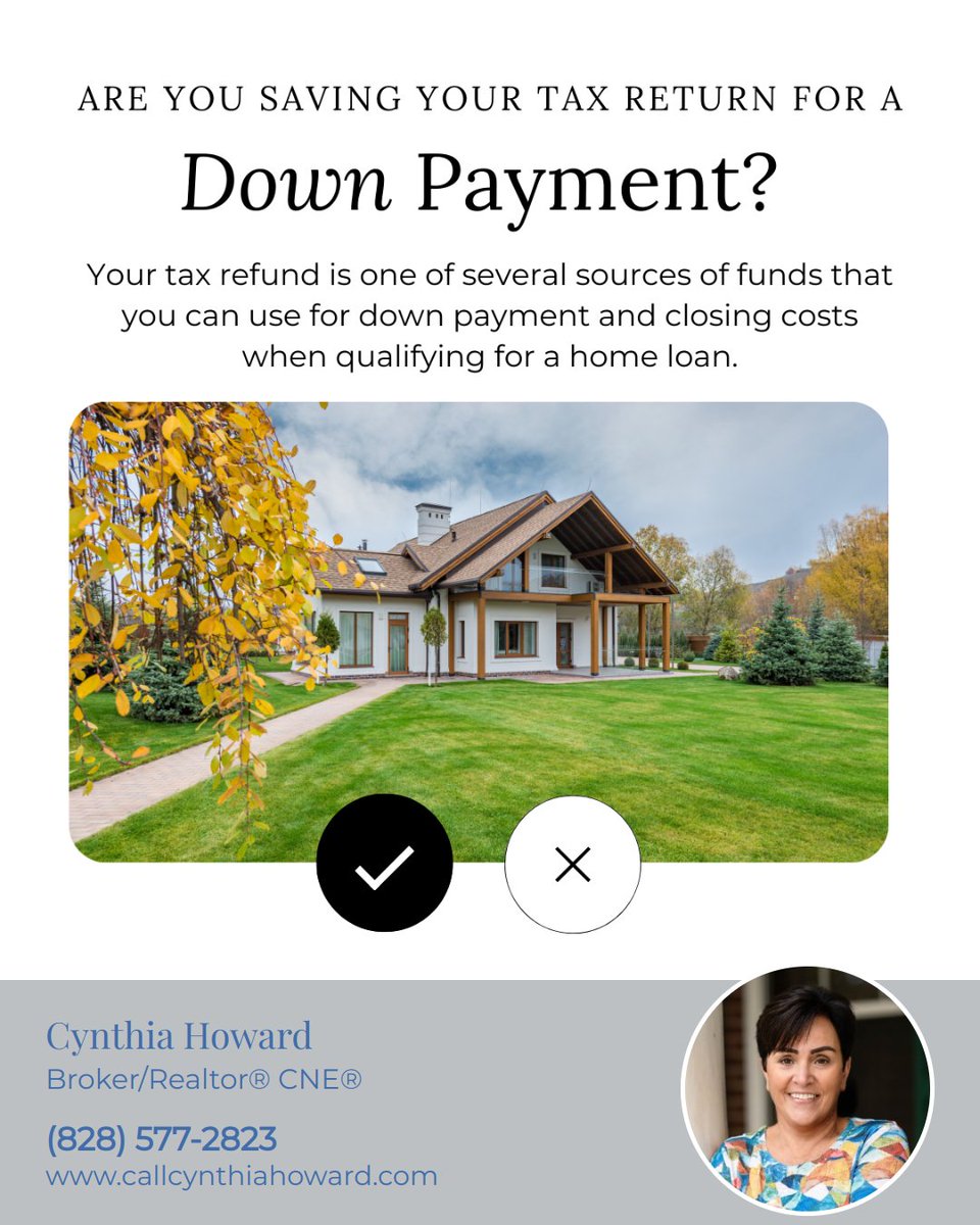 Leverage your tax refund for homebuying power! 🏡 Use it for a down payment and watch your homeownership dreams take root. 

#bluaxisrealty #brevardnc #sellersagent #buyersagent #laketoxawaync #transylvaniacounty #jacksoncounty