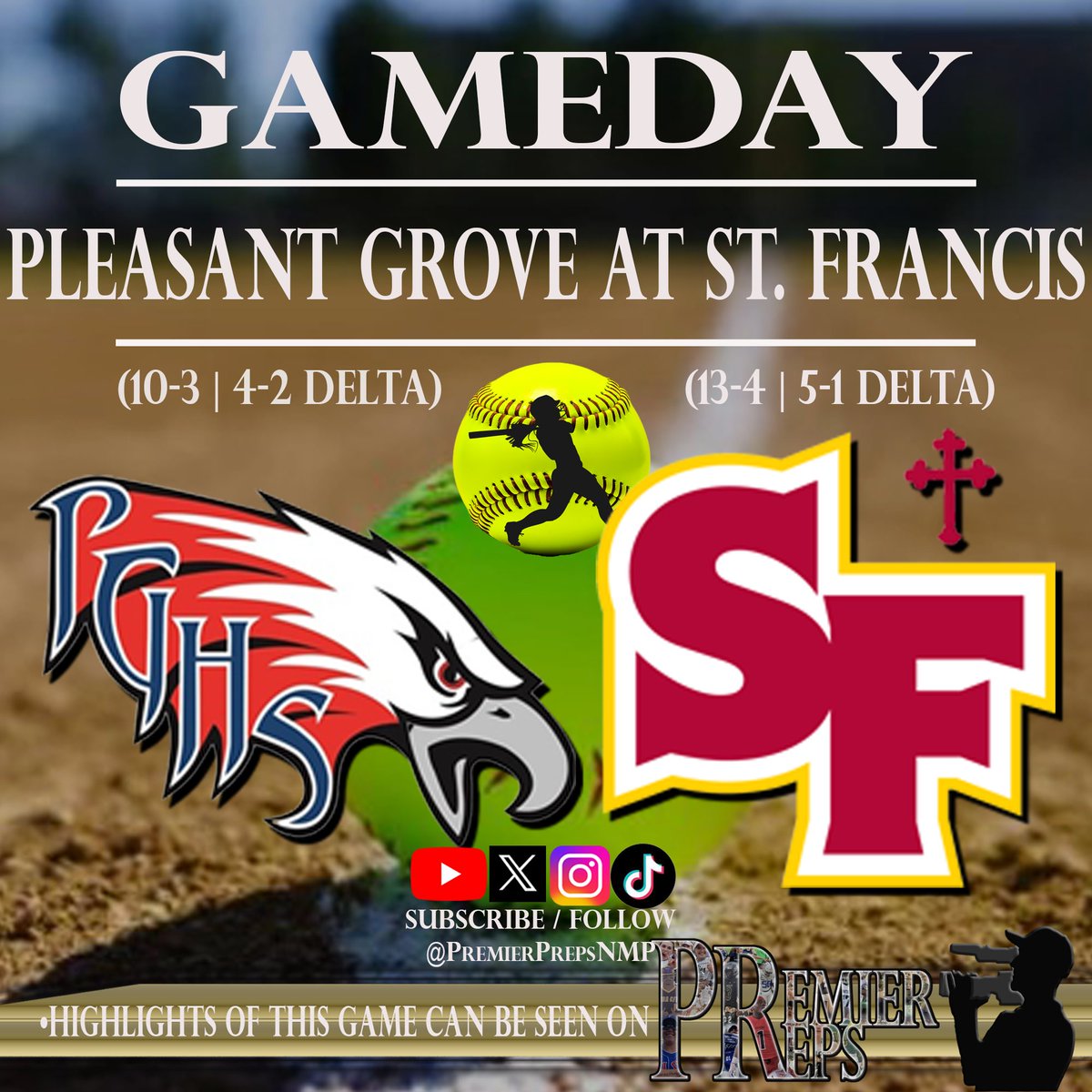 PremierPrepsNMP's tweet photo. TODAY!
A battle for 1st place in the absolutely LOADED Delta League softball landscape. @SFHSSacSports hosts @PGEaglesSports for the Delta League driver's seat!

Premier Preps will have highlights on this week's show, set for Sunday at 5 pm. Go subscribe
➡️https://t.co/GYCA4sJnhz https://t.co/g5RwjorgFK
