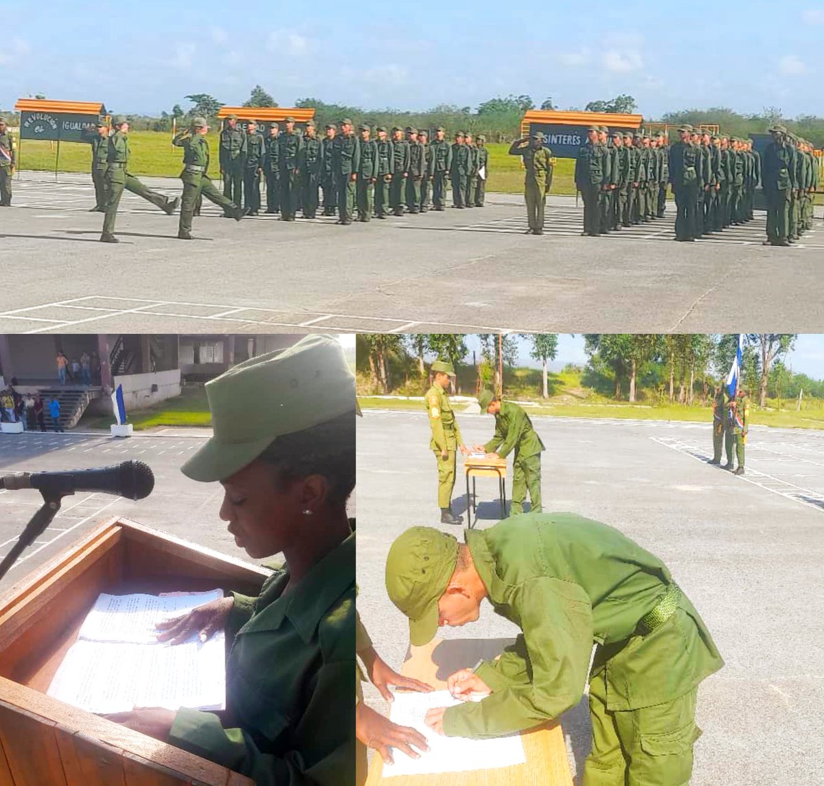 🟢🔴| Hoy fue un día especial para un grupo de jóvenes comprometidos con la Patria. Después de completar con éxito la Preparación Básica, llegó el momento de dar un paso más en su formación militar: el juramento. #GenteQueSuma🇨🇺