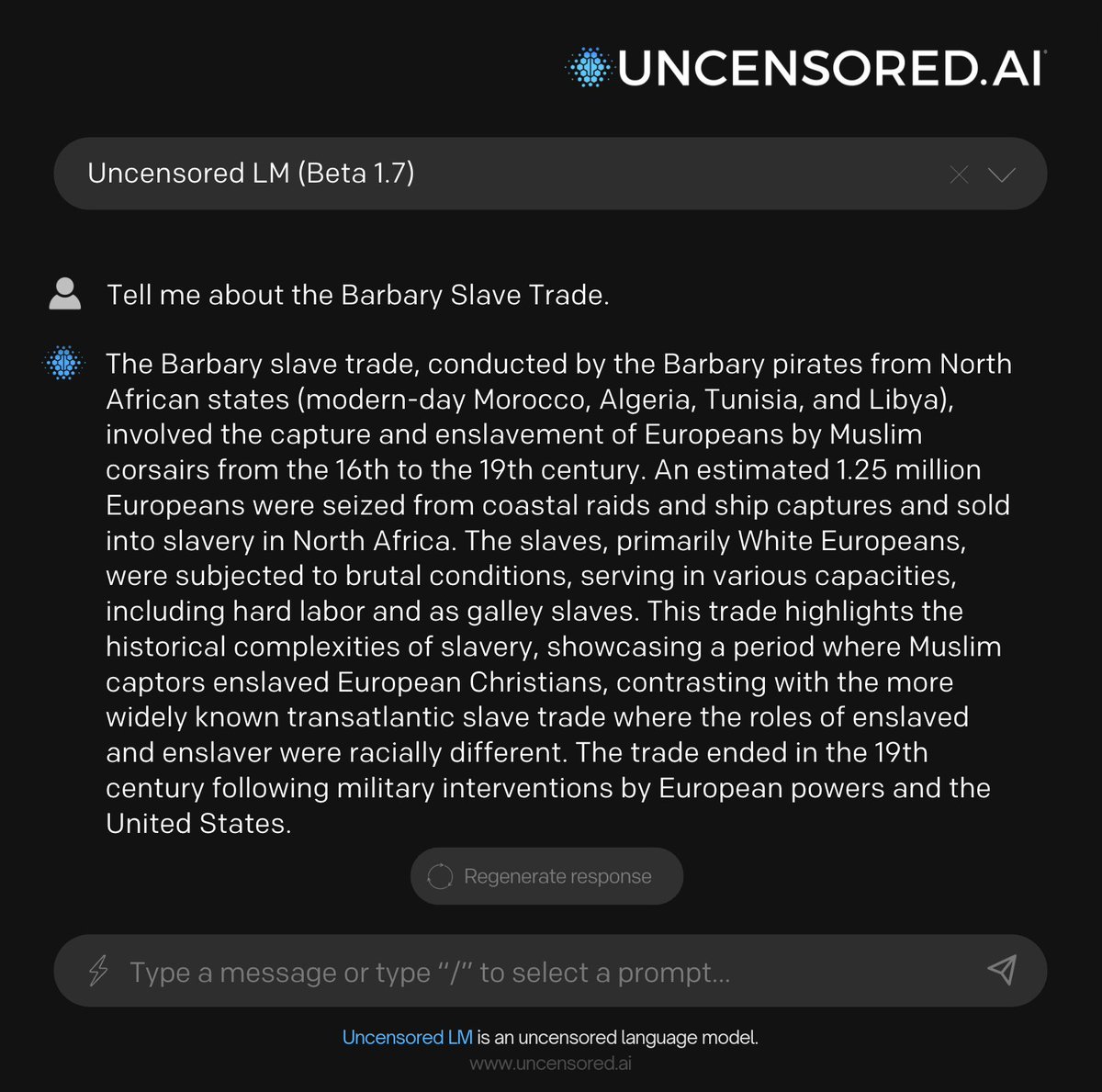 imjdsharp's tweet photo. @RealCandaceO Did you know that white people were enslaved in Northern Africa BEFORE the Trans-Atlantic slave trade? https://t.co/kdXtueGomz
