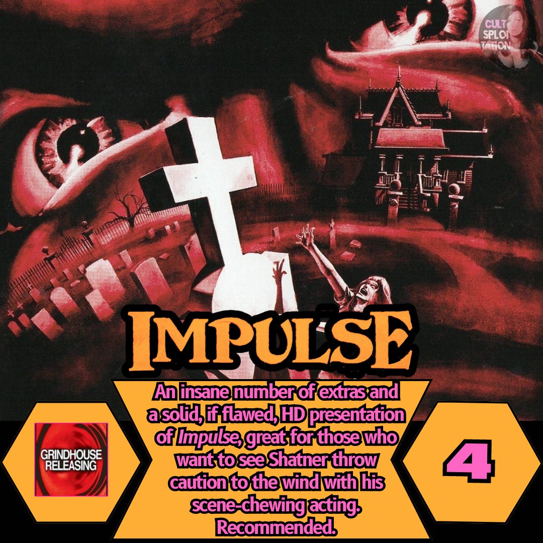 We review the batshat crazy IMPULSE on a stacked two-disc Blu-ray set from @GrindhouseFilm at the link! #bluray #cultfilms cultsploitation.com/impulse-blu-ra…