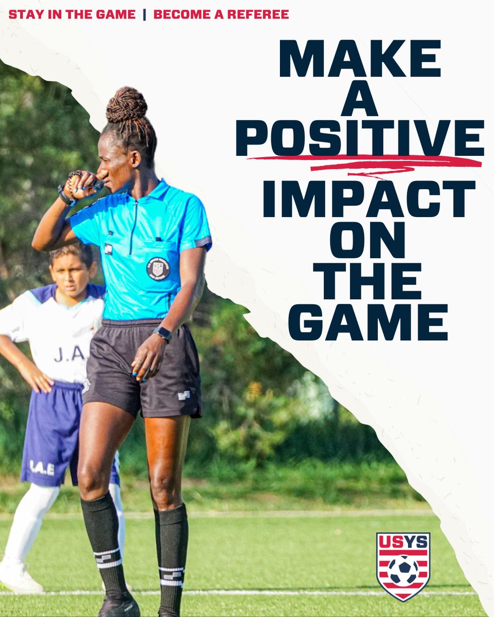 US Youth Soccer provides excellent opportunities for motivated officials to get higher-level experience with training from dozens of the best instructors in the country. ✨⁠ Become a referee » bit.ly/40Pm2Z0 ⚽️