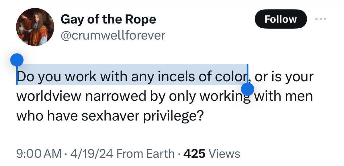 do you work with any incels of color