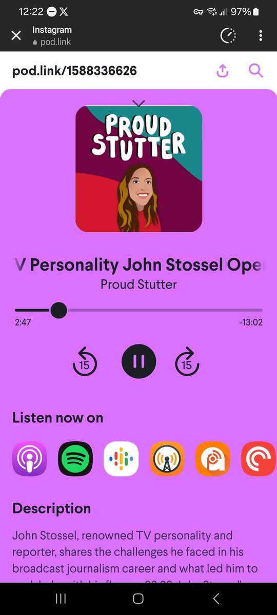 So proud of our community and HUGE SHOUT OUT to Maya @ProudStutter for this very AWESOME narrative style and an OUTSTANDING interview with @JohnStossel !! #stutter #stammer #podcast