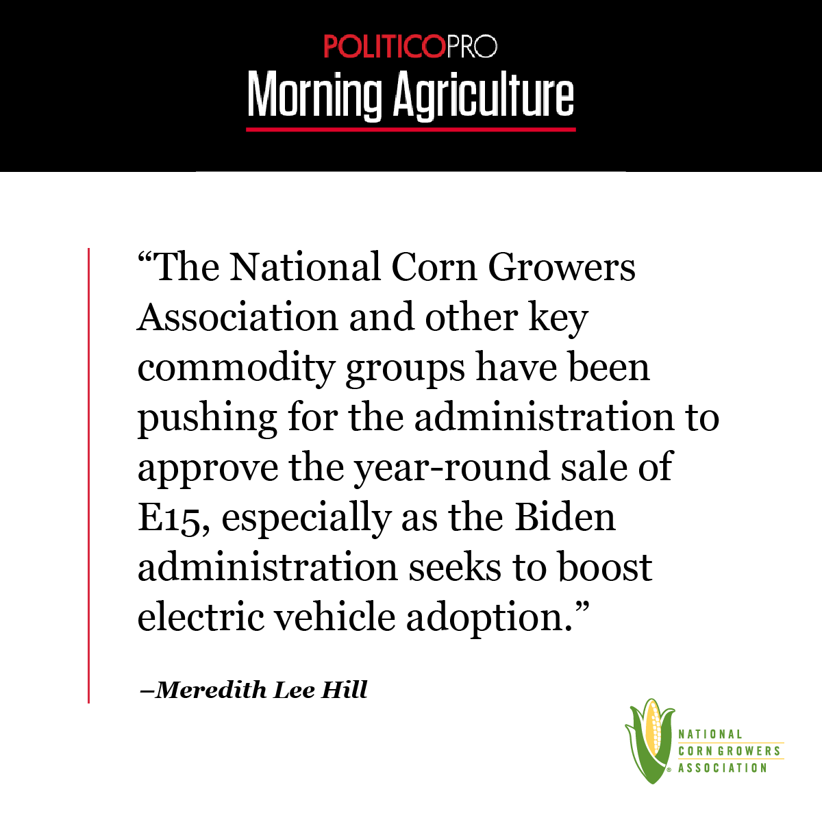 The @EPA announced today the authorization of a waiver to maintain consumer access to lower-cost, lower-emission #E15 during the summer months. This is a step in the right direction for year-round, full-market access to E15. Read more. 👇 bit.ly/3w05x2y