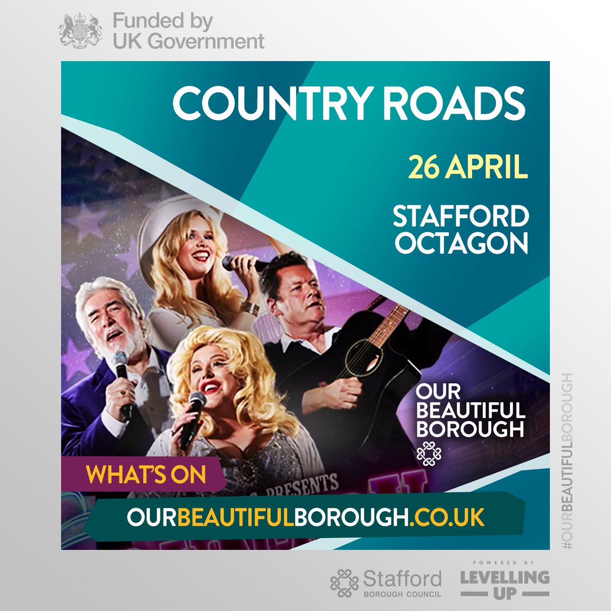 Leave your 9 to 5 worries at the door and get ready as – for one night only – we celebrate the Kings and Queens of country music at #Stafford #Octagon on Fri 26 April. Enjoy the biggest country songs of all time: tinyurl.com/mjcc386d #NightsOut #LiveMusic #OurBeautifulBorough